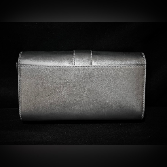 Michael Kors Penelope Medium Metallic Faux Leather Clutch - Picture 2 of 11